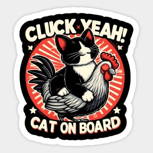 New Tuxedo Cat on a Chicken Sticker